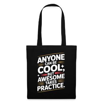 Anyone Can Be Cool Awesome Nerd Gamer Geek Irony - Tote Bag - black - Front