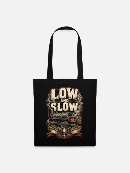BBQ Wettkampf Low And Slow - Stoffbeutel - Schwarz