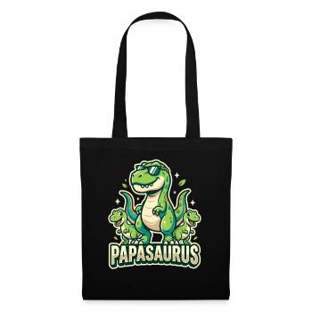Motif familial du papa dinosaure Papasaurus - Sac en tissu - noir - Devant