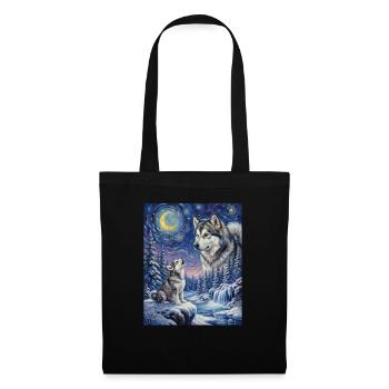 Hurler à la Lune Chien Mème d’Alaska - Sac en tissu - noir - Devant