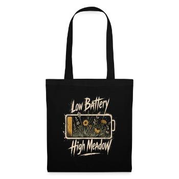 Low Battery High Meadow Wildflower Design - Tote Bag - black - Front