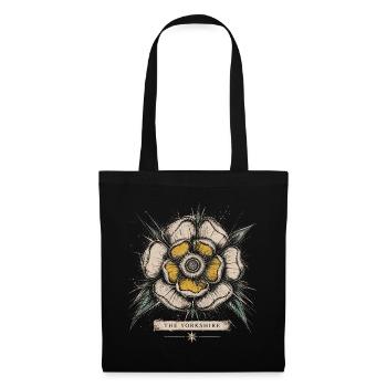 Le design de l’emblème vintage de la rose blanche du Yorkshire - Sac en tissu - noir - Devant