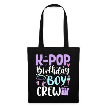 K Pop Birthday Boy Crew - Stoffbeutel - Schwarz - Vorne
