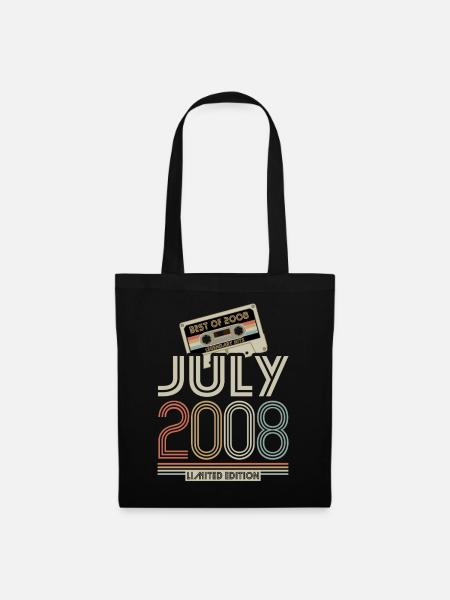 Kassette - Best of July 2008 - Geburtstag - Stoffbeutel - Schwarz