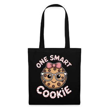 One Smart Cookie - Schlauer Keks mit Brille - Stoffbeutel - Schwarz - Vorne