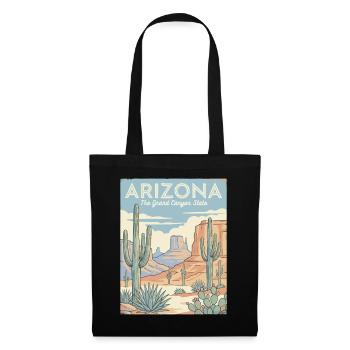 Arizona Wüsten-Retro Poster - Stoffbeutel - Schwarz - Vorne