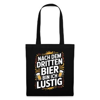Bier Nach Dem Dritten Bier Lustig JGA Party Malle - Stoffbeutel - Schwarz - Vorne