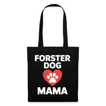 Maman de chien en famille d’accueil - Cadeau adopté par un chien - Sac en tissu - noir - Devant