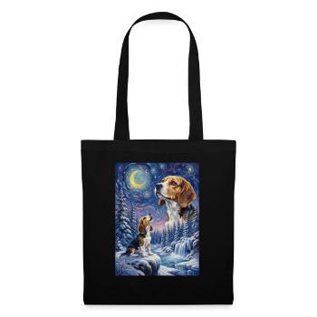 Howling to the Moon Meme Dog Beagle - Tote Bag - black - Front