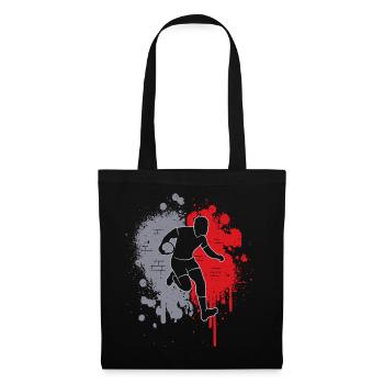 Rugby Player Splash of Color Kids Men Boys Rugby - Tote Bag - black - Front