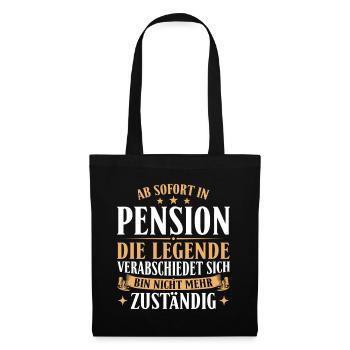 Pension Legende verabschiedet sich - Pensionierung - Stoffbeutel - Schwarz - Vorne