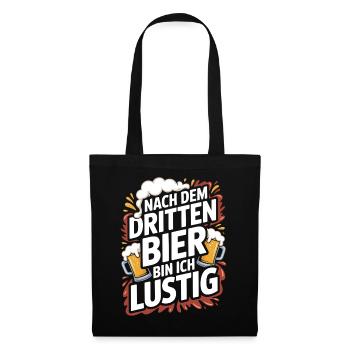 Bier Nach Dem Dritten Bier Lustig JGA Party Malle - Stoffbeutel - Schwarz - Vorne