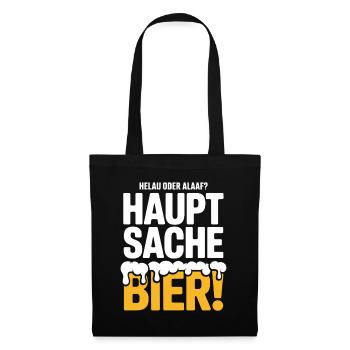 Bier Karneval Fasching Köln Helau oder Alaaf Bier - Stoffbeutel - Schwarz - Vorne