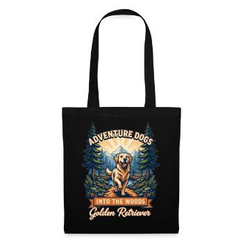 Chiens d’aventure – Golden Retriever Randonnée Vintage - Sac en tissu - noir - Devant