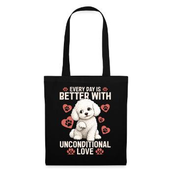 Bichon Frise Dog Breed - Stoffbeutel - Schwarz - Vorne