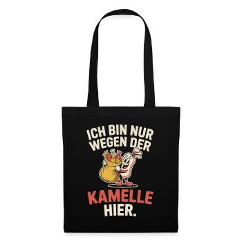 Karneval Nur Wegen Der Kamelle Hier Karnevalszug - Stoffbeutel - Schwarz - Vorne