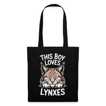 Luchs Sprüche Luchse Jungs Lustig Luchs Geschenk - Stoffbeutel - Schwarz - Vorne