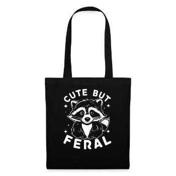 Cute But Feral Raccoon Humor Wild Gift Idea - Tote Bag - black - Front