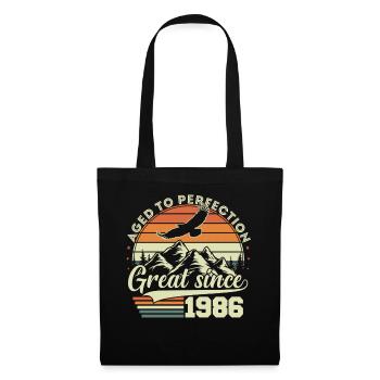 Jahrgang 1986 Vintage Retro Geburtstagsgeschenk - Stoffbeutel - Schwarz - Vorne