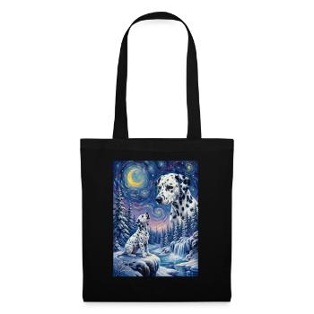 Howling to the Moon Meme Dog Dalmatian - Tote Bag - black - Front