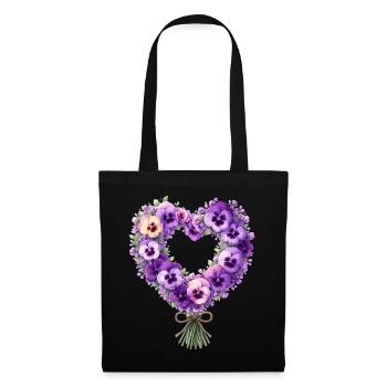Purple Dementia Awareness Floral - Tote Bag - black - Front