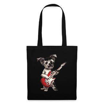 Maltipoo Dog with Red Guitar - Tote Bag - black - Front