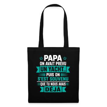 Papa Cadeau humour personnalisé - Sac en tissu - noir - Devant