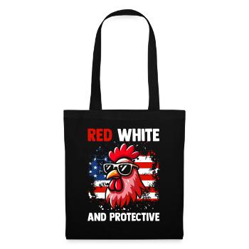 Patriotic Farmer Rooster Flock Poultry USA Pride C - Stoffbeutel - Schwarz - Vorne