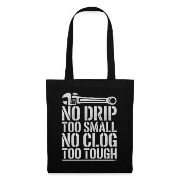Plombier maître Pas de perfusion trop petit Plombier agréé - Sac en tissu - noir - Devant