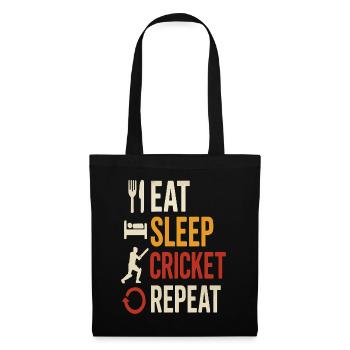 Nourriture Sommeil Cricket Répéter - Sac en tissu - noir - Devant