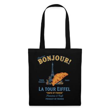 Breakfast Funny Brunch Coffee Bonjour La Tour - Tote Bag - black - Front