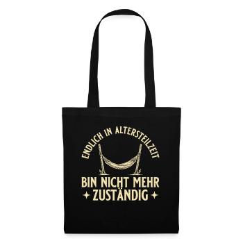 Altersteilzeit Hängematte Nicht mehr zuständig - Stoffbeutel - Schwarz - Vorne
