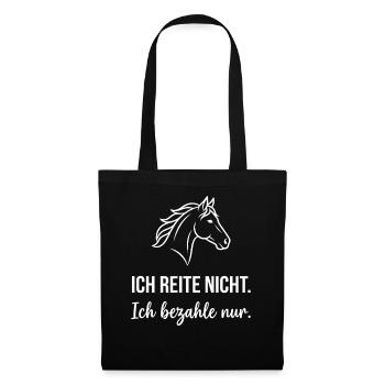 Pferdekopf Humor Spruch - Stoffbeutel - Schwarz - Vorne