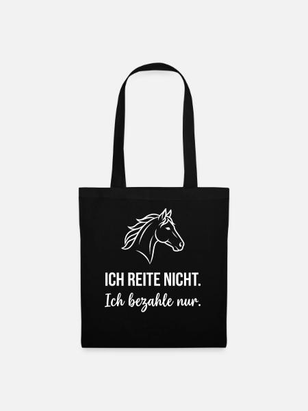 Pferdekopf Humor Spruch - Stoffbeutel - Schwarz
