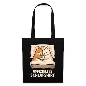 Offizielles Schlafshirt Hasen - Stoffbeutel - Schwarz - Vorne