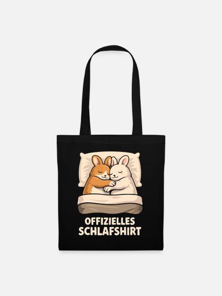 Offizielles Schlafshirt Hasen - Stoffbeutel - Schwarz