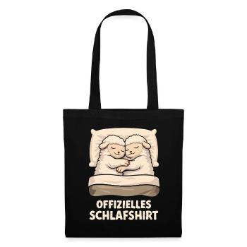Offizielles Schlafshirt Kuschel Schafe - Stoffbeutel - Schwarz - Vorne