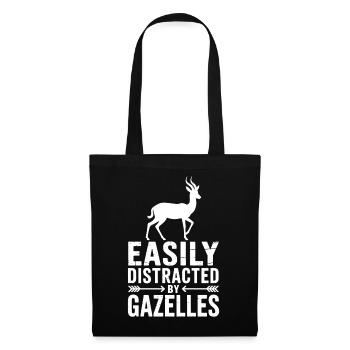 Gazelle Sprüche Gazellen Lustiges Gazelle Geschenk - Stoffbeutel - Schwarz - Vorne