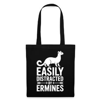 Dictons d’hermine Drôle d’hermine Cadeau drôle d’hermine - Sac en tissu - noir - Devant