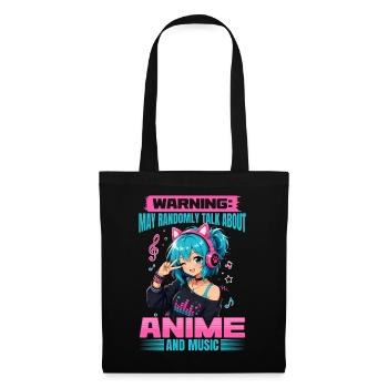 Anime and Music Chibi - Stoffbeutel - Schwarz - Vorne