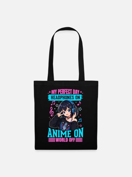 Anime and Music Chibi - Stoffbeutel - Schwarz