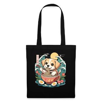 Kawaii Puppy Ramen Waves たのろ稲朔 Sunrise Bowl - Tote Bag - black - Front