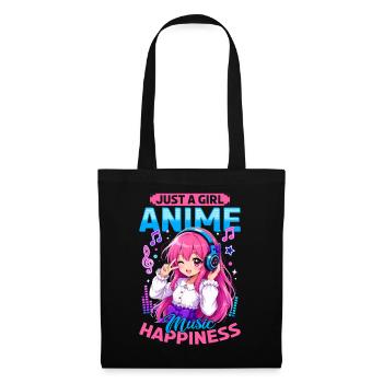 Anime and Music Chibi - Stoffbeutel - Schwarz - Vorne