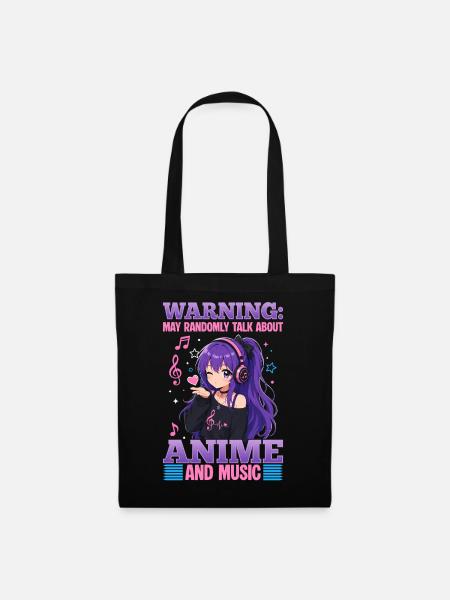 Anime and Music Chibi - Stoffbeutel - Schwarz