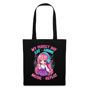 Anime and Music Chibi - Tote Bag - black - Front