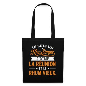 Réunionnais Cadeau humour personnalisé - Sac en tissu - noir - Devant