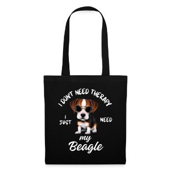 Beagle-Therapiehund - Stoffbeutel - Schwarz - Vorne
