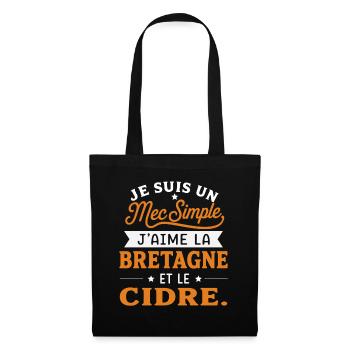 Bretagne Breton Cadeau humour personnalisé - Sac en tissu - noir - Devant