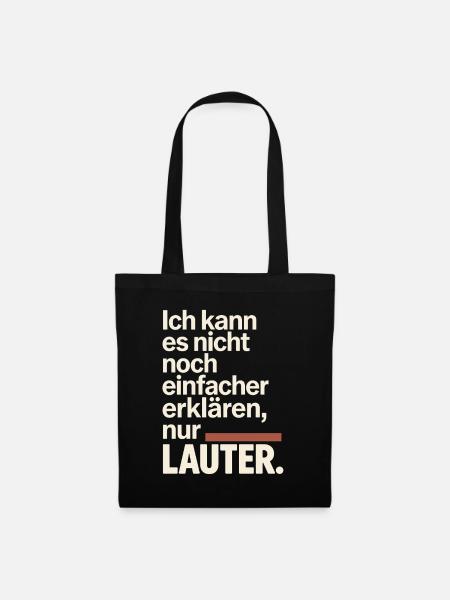 Nicht Einfacher Erklären Nur Lauter Lehrer Büro - Stoffbeutel - Schwarz