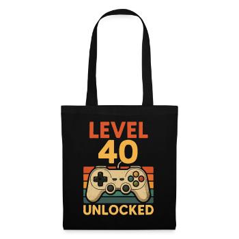 40e anniversaire de Gaming - Sac en tissu - noir - Devant